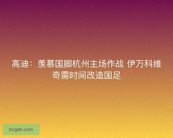 高迪：羡慕国脚杭州主场作战 伊万科维奇需时间改造国足