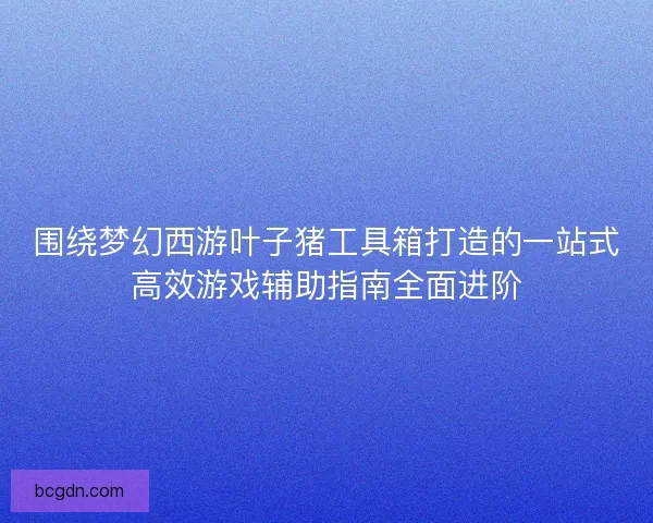 围绕梦幻西游叶子猪工具箱打造的一站式高效游戏辅助指南全面进阶